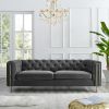 Charlene - Velvet Button Tufted Sofa - Gray