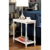 Modern Transitional White 1pc Side Table/Nightstand Hidden Tray Open Shelf Sofa Side Table Turned Legs Multifunctional Home Furniture