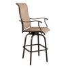 2pcs Wrought Iron Swivel Bar Chair Patio Swivel Bar Stools Brown