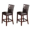 Espresso and Walnut Counter Height Stools (Set of 2)