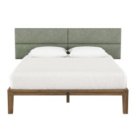 Jaxx Panelist Modern Padded Headboard – Set of 4 Wall Mounted Panels (Each 11.25" x 38") - King, Cypress Green Microvelvet