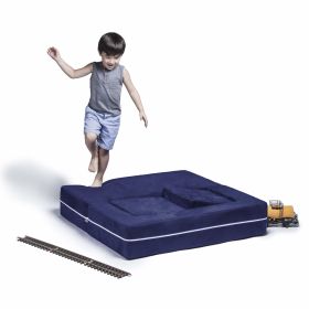 Jaxx Zipline Modular Kids Loveseat & Ottomans, Navy