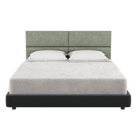 Jaxx Panelist Modern Padded Headboard – Set of 4 Wall Mounted Panels (Each 11.25" x 30") - Queen, Cypress Green Microvelvet