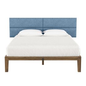 Jaxx Panelist Modern Padded Headboard – Set of 4 Wall Mounted Panels (Each 11.25" x 38") - King, Petrol Blue Microvelvet