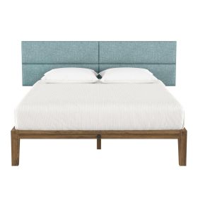 Jaxx Panelist Modern Padded Headboard – Set of 4 Wall Mounted Panels (Each 11.25" x 38") - King, Surf Turquoise Microvelvet