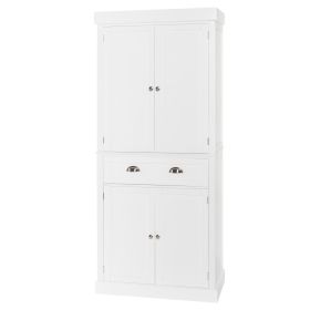 Single Drawer Double Door Storage Cabinet White