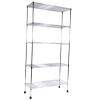 5-Layer Chrome Plated Iron Shelf with 1.5" Nylon Wheels 165*90*35 Chrome