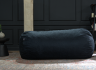 Jasper Traditional 8 Foot Cylindrical Suede Bean Bag, Black