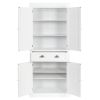 Single Drawer Double Door Storage Cabinet White