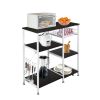 35.5" Kitchen Baker's Rack Utility Storage Shelf Microwave Stand 3-Tier 3-Tier Table For Spice Rack Organizer Workstation Dark Brown