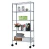 5-Layer Chrome Plated Iron Shelf with 1.5" Nylon Wheels 165*90*35 Chrome