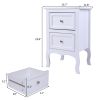 2pcs Country Style Two-Tier Night Tables Large Size White