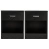 2pcs Night Stands with Drawer Black