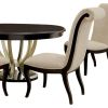 Contemporary Beige Fabric 2pcs Side Chairs Scrollback Design Espresso Wood Frame Upholstered Seat Dining Chairs Furniture Set