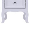 2pcs Country Style Two-Tier Night Tables Large Size White