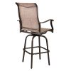 2pcs Wrought Iron Swivel Bar Chair Patio Swivel Bar Stools Brown