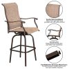 2pcs Wrought Iron Swivel Bar Chair Patio Swivel Bar Stools Brown