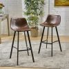 Set of 2 30" Dax Faux Leather Barstool Brown