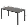 Disassemble rectangular dining table with straight feet MDF grey desktop splicing PVC marble surface 140*76*76cm N101