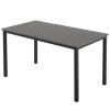 Disassemble rectangular dining table with straight feet MDF grey PVC marble surface 120*76*76cm N101