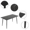 Disassemble rectangular table with arc MDF Black PVC marble surface 122*76*76cm N101