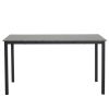 Disassemble rectangular dining table with straight feet MDF grey desktop splicing PVC marble surface 140*76*76cm N101