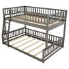 Full XL over Queen Bunk Bed with Ladder and Guardrails, Gray (Expected Arrival Time: 6.3)