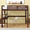 Twin Loft Bed with built-in desk,Espresso