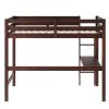 Twin Loft Bed with built-in desk,Espresso