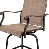 2pcs Wrought Iron Swivel Bar Chair Patio Swivel Bar Stools Brown