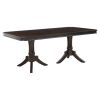 Double Pedestal Base Dark Cherry Finish 1pc Dining Table with Extension Leaf Wooden Furniture 96-inch Table