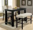 Antique Black Bold Distressed 1pc Bar Table Dining Room Furniture Center Beam for Support / Footrest High Counter Table