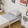 Basic bed frame washed white Twin 197.2*96.5*30.5cm wooden bed