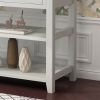 Console Table with Wood Frame and Legs, Sofa Table Entryway Table with 3 Drawers and 2 Open Shelves Antique White