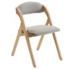 2 Pack Wooden Folding Chairs with Padded Seat and Back Modern Dining Chairs Extra Chair for Guests Living Room Office Wedding Party