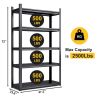 H72 * W47.2 * D23.6 Storage Shelves 5 Tier Heavy Duty Metal Shelving Unit Adjustable Shelving Units and Storage Rack Kitchen Garage Shelf