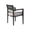 Outdoor Patio K/D Aluminum Stationary Dining Chairs 4PCS with Outdoor-grade Sunbrella Fabric Cushions, Tapered Feet, Ember Black