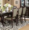 Dark Cherry Finish Dining Chairs Set of 2 Upholstered Seat and Back Nailhead Trim Wooden Furniture Side Chairs Set