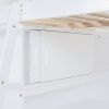 Full Size Loft Bed with Desk and Shelf - White