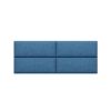 Jaxx Panelist Modern Padded Headboard – Set of 4 Wall Mounted Panels (Each 11.25" x 30") - Queen, Petrol Blue Microvelvet