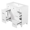 36" Bathroom Vanity Cabinet with Sink Top Combo Set,White,Single Sink,Shaker Cabinet with Soft Closing Door and Drawer