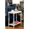 Modern Transitional White 1pc Side Table/Nightstand Hidden Tray Open Shelf Sofa Side Table Turned Legs Multifunctional Home Furniture