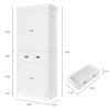 Single Drawer Double Door Storage Cabinet White