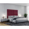 Jaxx Panelist Modern Padded Headboard – Set of 4 Wall Mounted Panels (Each 11.25" x 30") - Queen, Vino Red Microvelvet