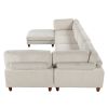 U-style 163''Modular Sectional Sofa,with Ottoman L Shaped Corner Sectional for Living Room,,Office, Apartment (6-Seater)