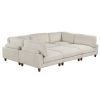 U-style 163''Modular Sectional Sofa,with Ottoman L Shaped Corner Sectional for Living Room,,Office, Apartment (6-Seater)