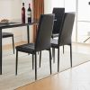 Disassemble rectangular table with arc MDF Black PVC marble surface 122*76*76cm N101