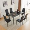 Disassemble rectangular table with arc MDF Black PVC marble surface 122*76*76cm N101