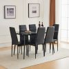 Disassemble rectangular table with arc MDF Black PVC marble surface 122*76*76cm N101