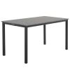 Disassemble rectangular dining table with straight feet MDF grey desktop splicing PVC marble surface 140*76*76cm N101